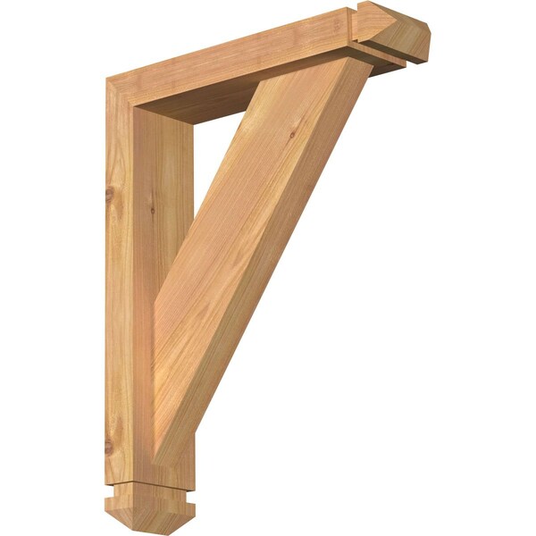 Ekena Millwork Traditional Arts and Crafts Smooth Bracket w/ Offset Brace, Western Red Cedar, 3 1/2"W x 14"D x 18"H BKT0402X14X18TRA03SWR - main